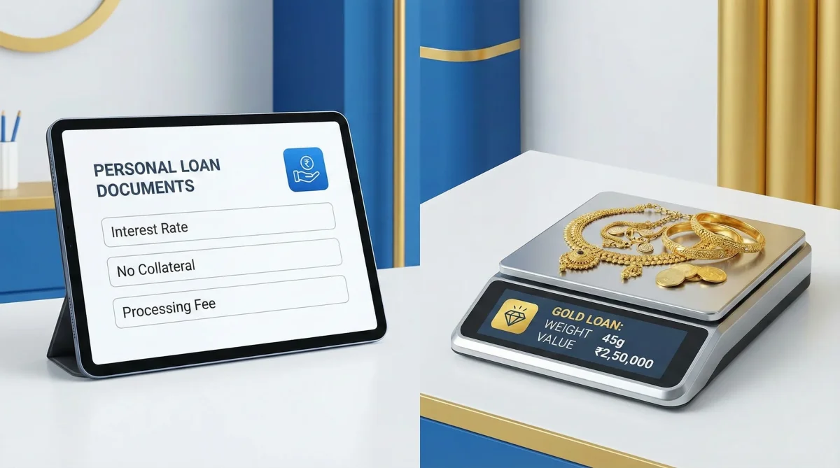 Personal loan vs gold loan comparison in India