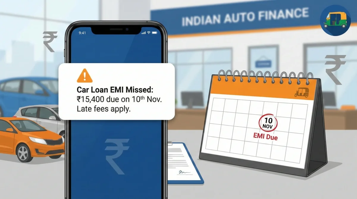 What happens if you miss one car loan EMI in India